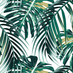 Origin Murals Tropical Leaves Green and White Wall Mural - thumbnail 2