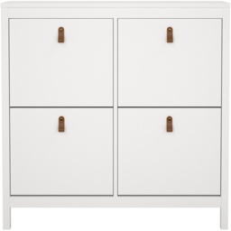 Florence Barcelona 4 Flip Down Doors White Shoe Cabinet - thumbnail 3