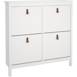 Florence Barcelona 4 Flip Down Doors White Shoe Cabinet - thumbnail 2