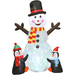 StarBright Christmas Blow Up Inflatable Snowman Penguin with LEDs and Flashing Projector Light 5.9ft - thumbnail 2