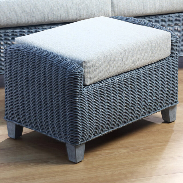 Desser Dijon Cane Pebble Fabric Footstool with Storage Compartment - image 1