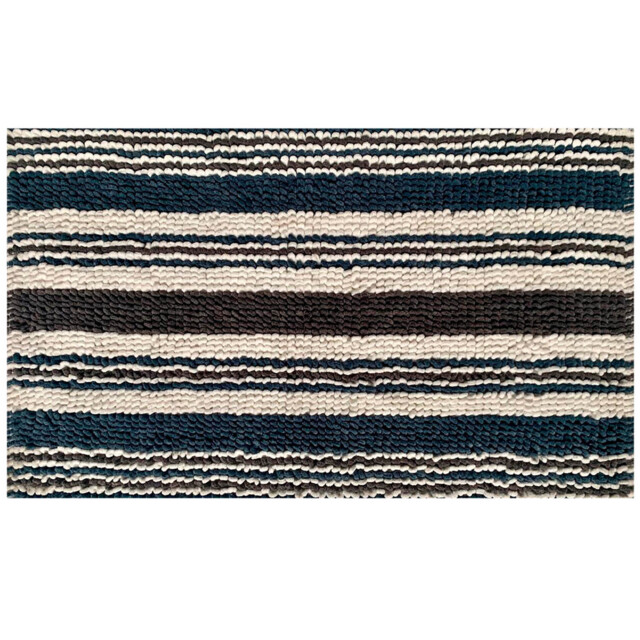 Candy Blue Stripe Bath Mat 50 x 80cm