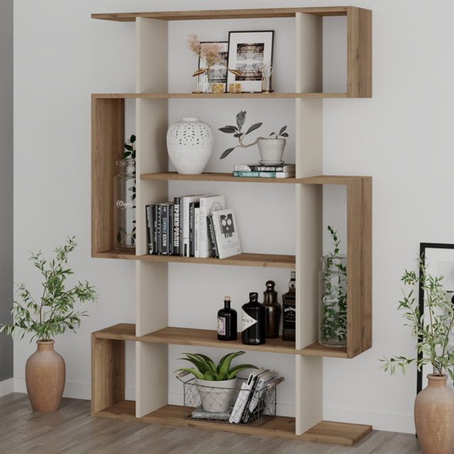Decortie Mito 13 Shelf Hitit and Sandstone Wall Mounted Bookcase Display Unit - image 1