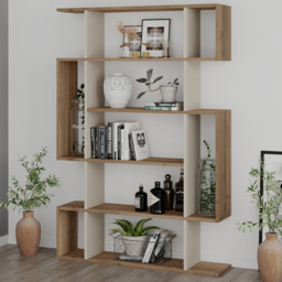Decortie Mito 13 Shelf Hitit and Sandstone Wall Mounted Bookcase Display Unit - thumbnail 1