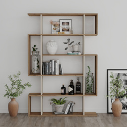 Decortie Mito 13 Shelf Hitit and Sandstone Wall Mounted Bookcase Display Unit - thumbnail 4
