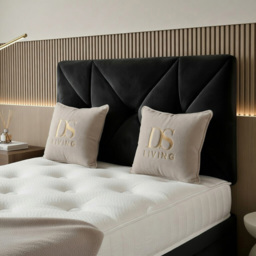 DS Living Eclipse Black Super King Size Plush Velvet Ottoman Bed - thumbnail 3