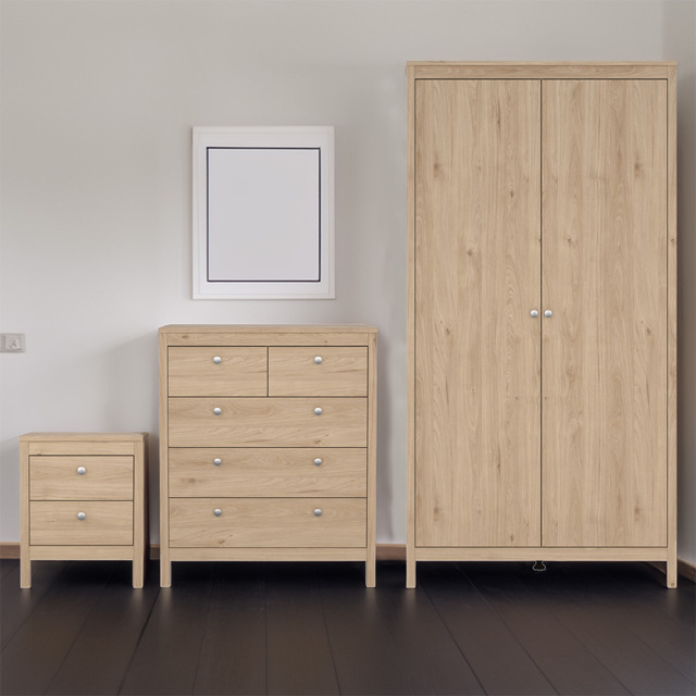 Madrid 3 Piece Jackson Hickory Oak Bedroom Furniture Set - image 1