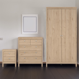 Madrid 3 Piece Jackson Hickory Oak Bedroom Furniture Set - thumbnail 1