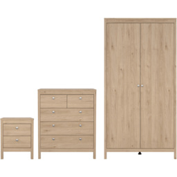 Madrid 3 Piece Jackson Hickory Oak Bedroom Furniture Set - thumbnail 2