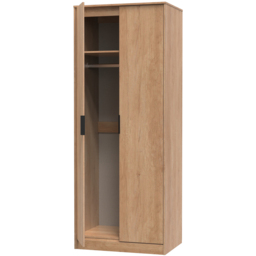 Crowndale Hong Kong 2 Door Nebraska Oak Tall Wardrobe Ready Assembled - thumbnail 4