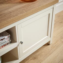Home Source Avon 2 Door 2 Shelf White Oak TV Unit - thumbnail 3