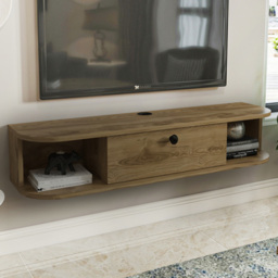 Decorotika Ibarra Oud Single Door 2 Shelf Wall TV Unit