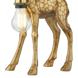 Antique Gold Giraffe with Bulb Table Lamp - thumbnail 4