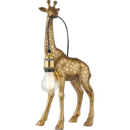 Antique Gold Giraffe with Bulb Table Lamp