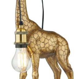 Antique Gold Giraffe with Bulb Table Lamp - thumbnail 3