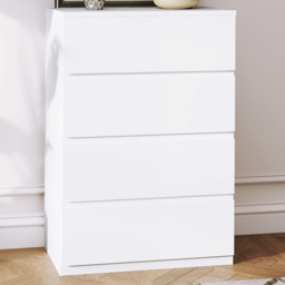 Portland 4 Drawer White Chest of Drawers - thumbnail 1