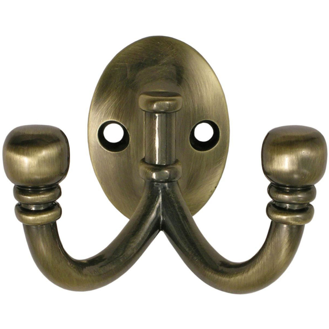 Antique Brass Double Coat Hook