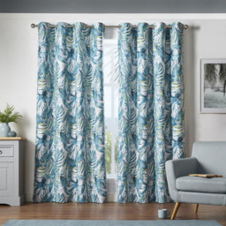 Alan Symonds Mal Satin Blackout Ring Top Eyelet Curtains Green 168 x 229cm - thumbnail 2
