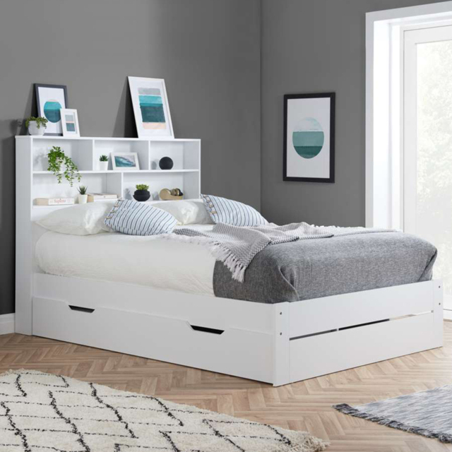 Alfie Double White Storage Bed - image 1