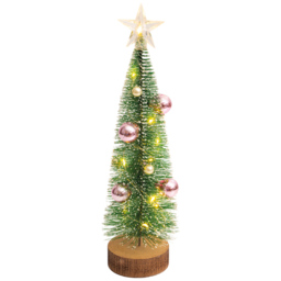 Xmas Haus Light Up Wooden Mini Christmas Tree 27.5cm
