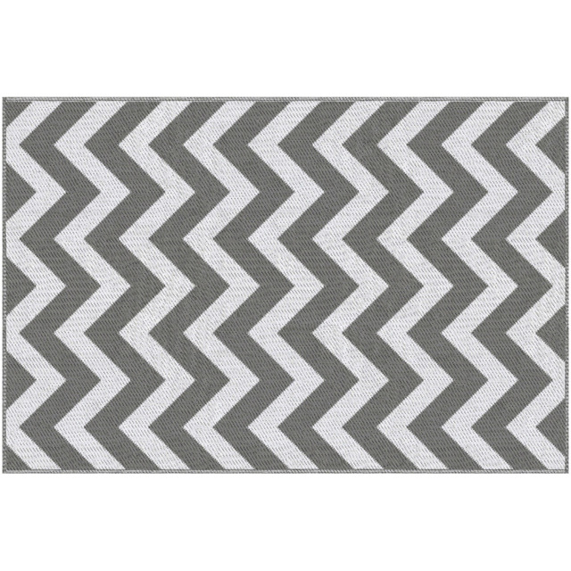Outsunny Grey and White Reversible Outdoor Rug 121 x 182cm - image 1