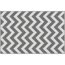 Outsunny Grey and White Reversible Outdoor Rug 121 x 182cm - thumbnail 1