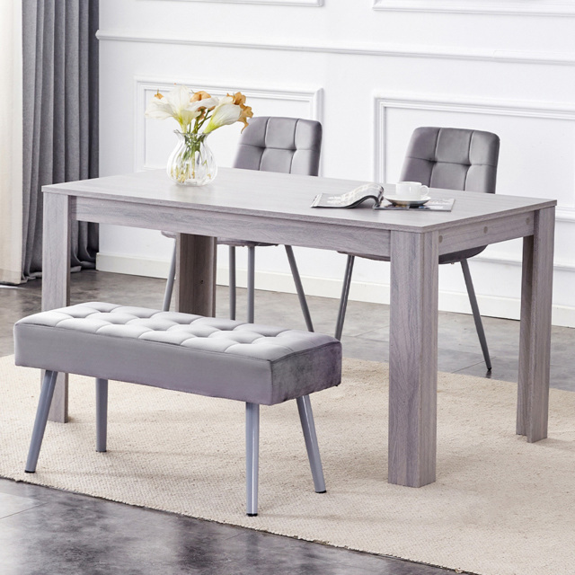 Kosy Koala 4 Seater Dining Set with Bench Grey Velvet - image 1