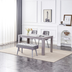 Kosy Koala 4 Seater Dining Set with Bench Grey Velvet - thumbnail 3
