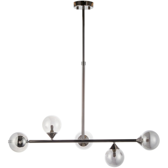 Merano Grosseto Smoked Mirror Glass Black Chrome Bar Ceiling Light - image 1