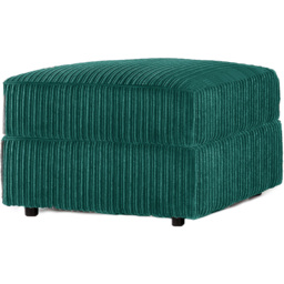 Luxor Teal Jumbo Cord Footstool - thumbnail 3