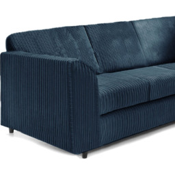 Luxor 5 Seater Navy Blue Jumbo Cord L Shaped Corner Sofa with Full Back - thumbnail 3