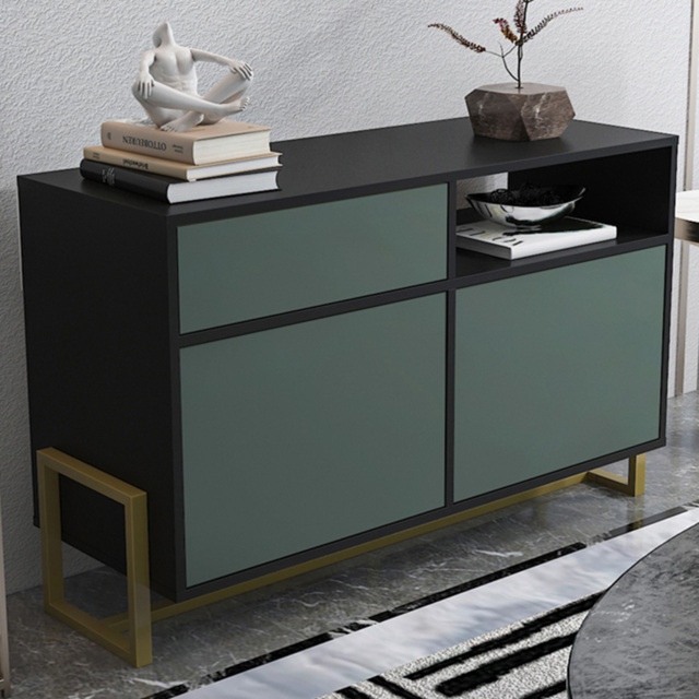 Decorotika Utopie Black and Green 3 Cabinet Sideboard - image 1