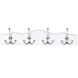 White Wavy 3 Hook Coat Rail