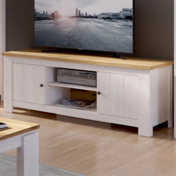 Florence Celesto 2 Door 2 Shelf White and Oak TV Unit
