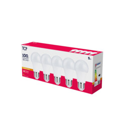 TCP Screw E27/ES LED 1521 Lumens Warm White A Shape Bulb 5 Pack - thumbnail 1