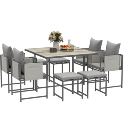 Outsunny 8 Seater Outdoor Dining Set with Cushions - thumbnail 2