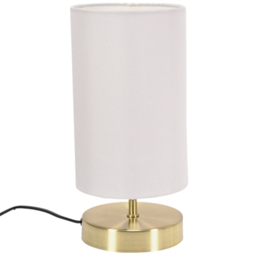 ValueLights Francis Gold Touch Table Lamp with White Shade and Bulb