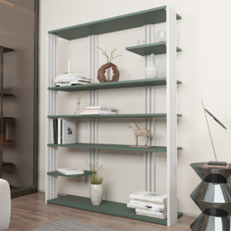 Decorotika Jeni Green and White 7 Tier Bookcase - thumbnail 1