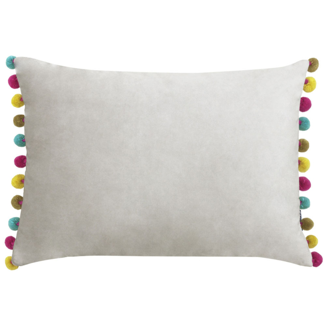 Paoletti Fiesta Dove Multicolour Pom Pom Velvet Cushion - image 1