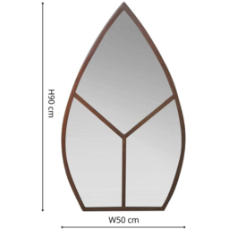 Ivyline Rust Leaf Arch Outdoor Wall Mirror 90 x 50cm - thumbnail 3