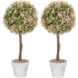Portland Set of 2 Cream White Murraya Artificial Plant in Pot