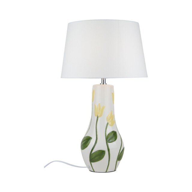 Tulip Embossed Table Lamp White - image 1