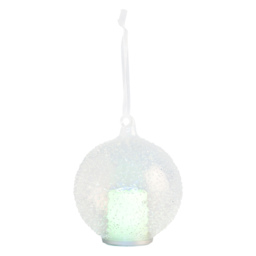LED Clear Candle Christmas Bauble - thumbnail 2