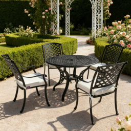 Vera 4 Seater Cast Aluminium Dining Set - thumbnail 3