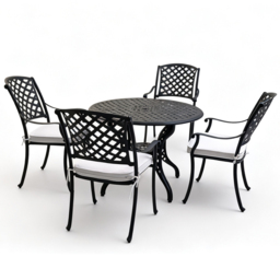 Vera 4 Seater Cast Aluminium Dining Set - thumbnail 2