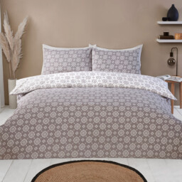 Sierra Geo Duvet Set Grey Superking