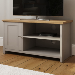 GFW Lancaster Single Door 2 Shelf Grey Small TV Cabinet