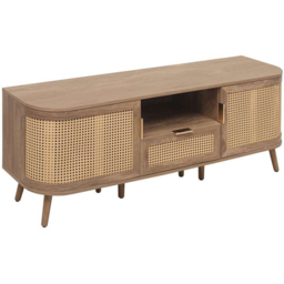 Birlea Noah 2 Door Single Drawer Rattan Effect TV Unit - thumbnail 2