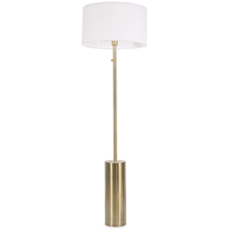 ValueLights Lexy Reni White Shade Antique Brass LED Floor Lamp
