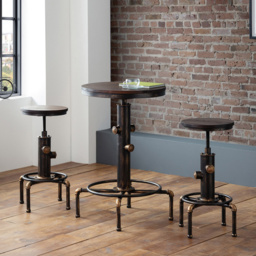 Julian Bowen Rockport Brushed Copper Effect Pipework Bar Table